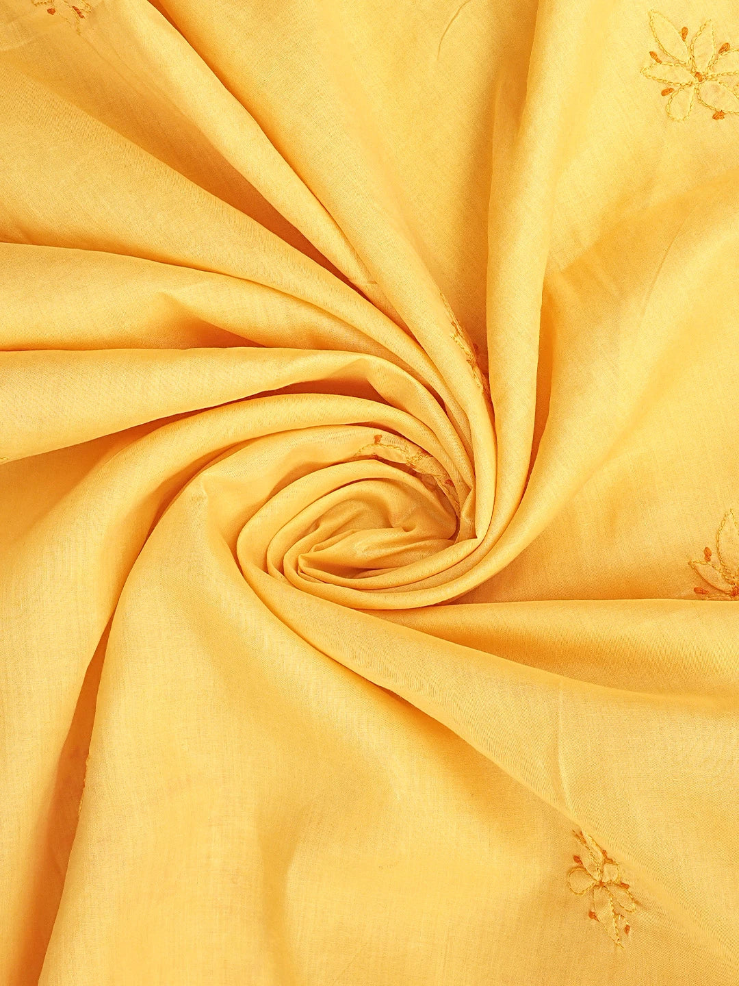 Ada Hand Embroidered Mustard Cotton Lucknowi Chikankari Unstitched Suit Piece 01A723402
