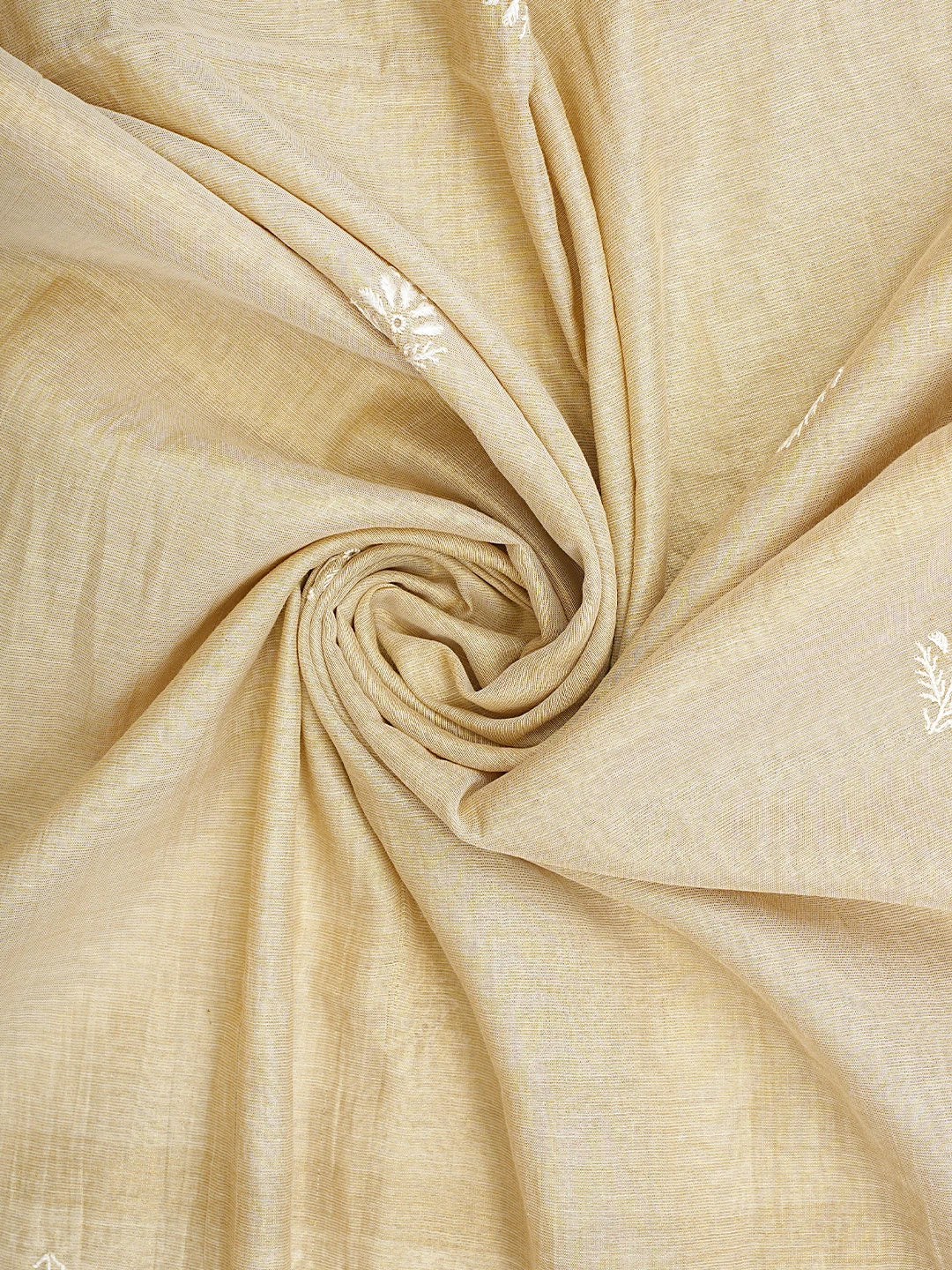 Ada Hand Embroidered Fawn Tissue Lucknowi Chikankari Semi-Stitched Kurta Dupatta Set 01A901091