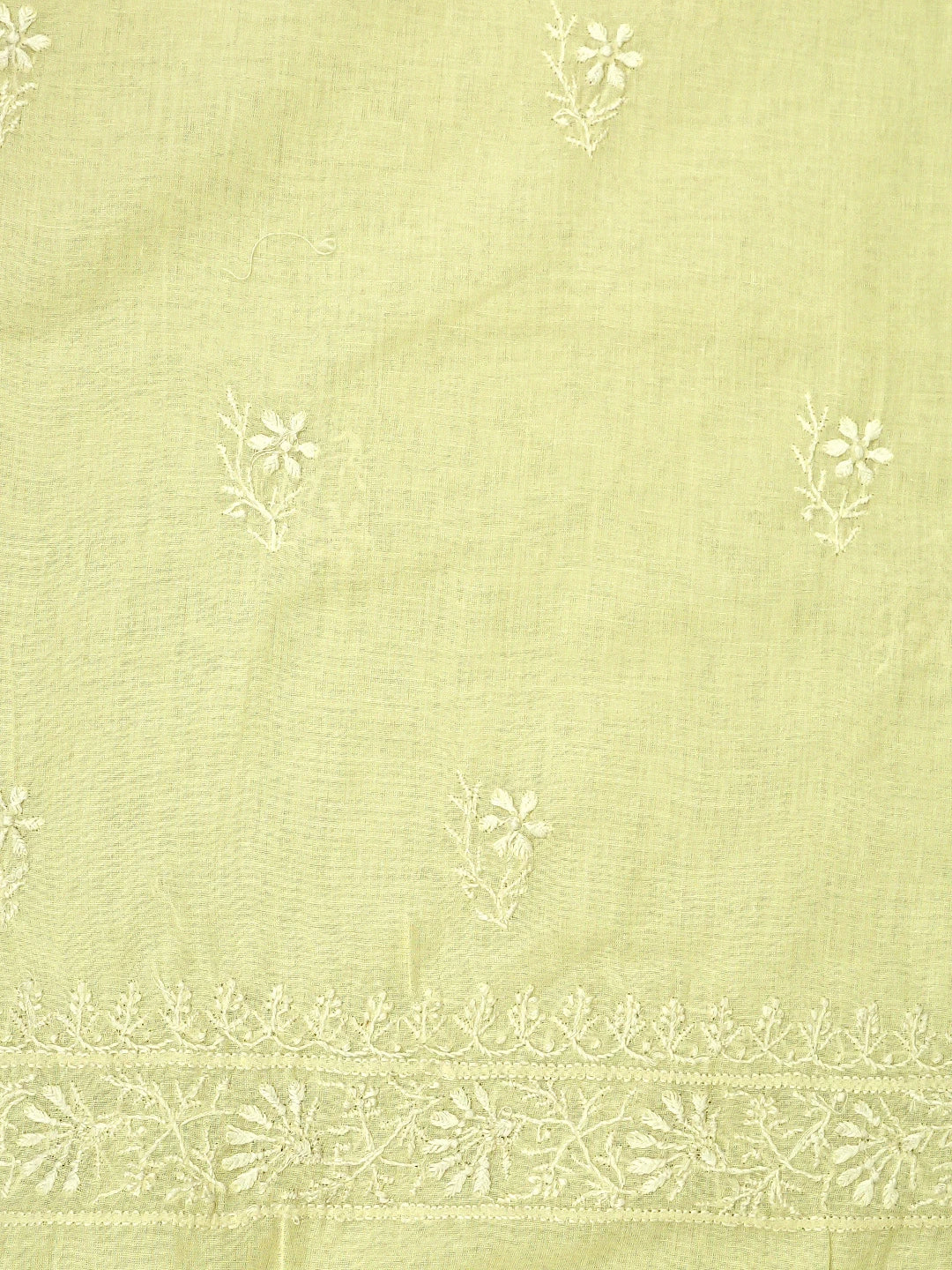 Ada Hand Embroidered Lemon Cotton Lucknowi Chikankari Unstitched Suit Piece 01A514338