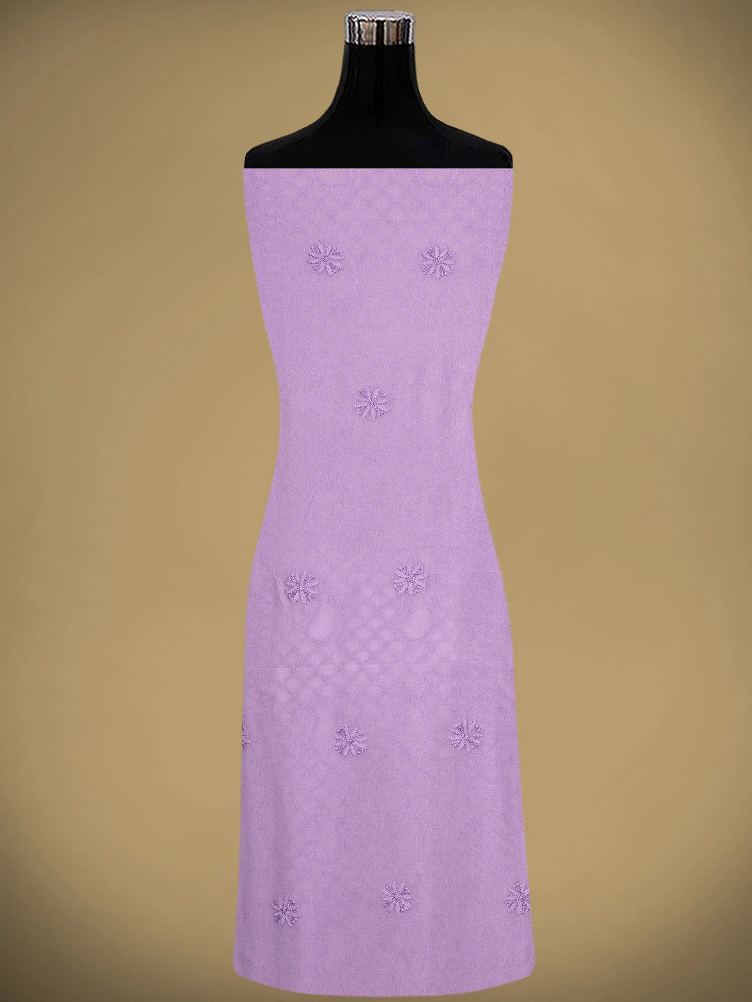 Ada Hand Embroidered Mauve  Viscose Georgette Lucknowi Chikankari Unstitched Kurta Dupatta Set 01A792761