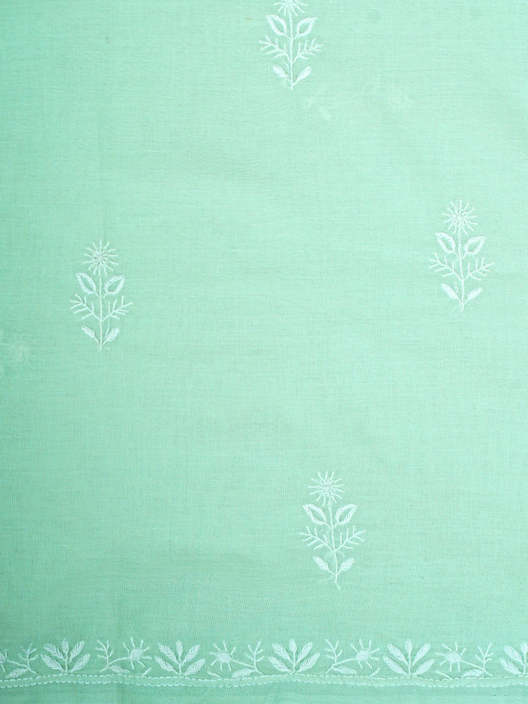 Ada Hand Embroidered Celadon Green Cotton Lucknowi Chikankari Unstitched Suit Piece 01A773781
