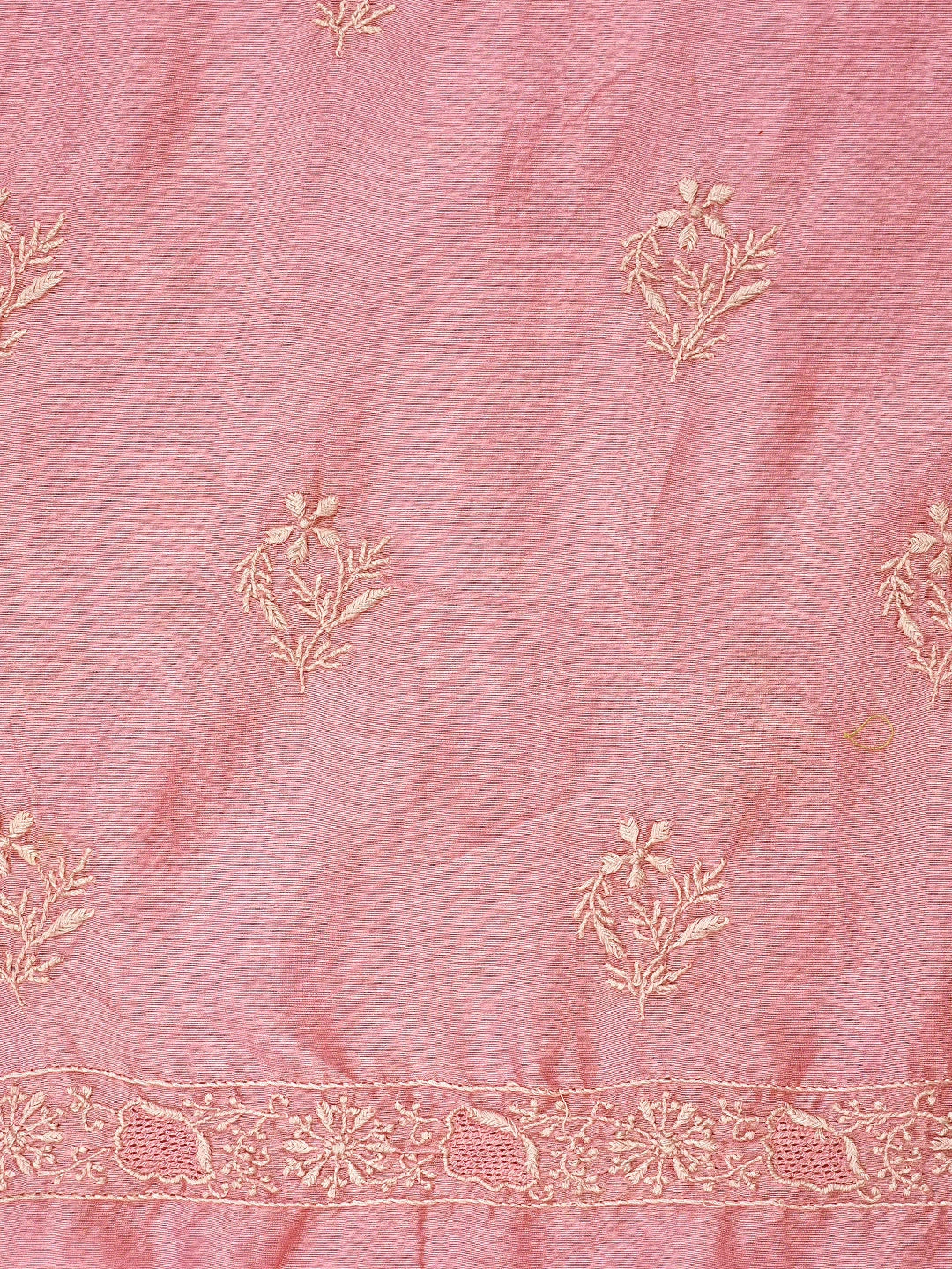 Ada Hand Embroidered Baby Pink Chanderi Lucknowi Chikankari Unstitched Kurta Dupatta Set 01A939463