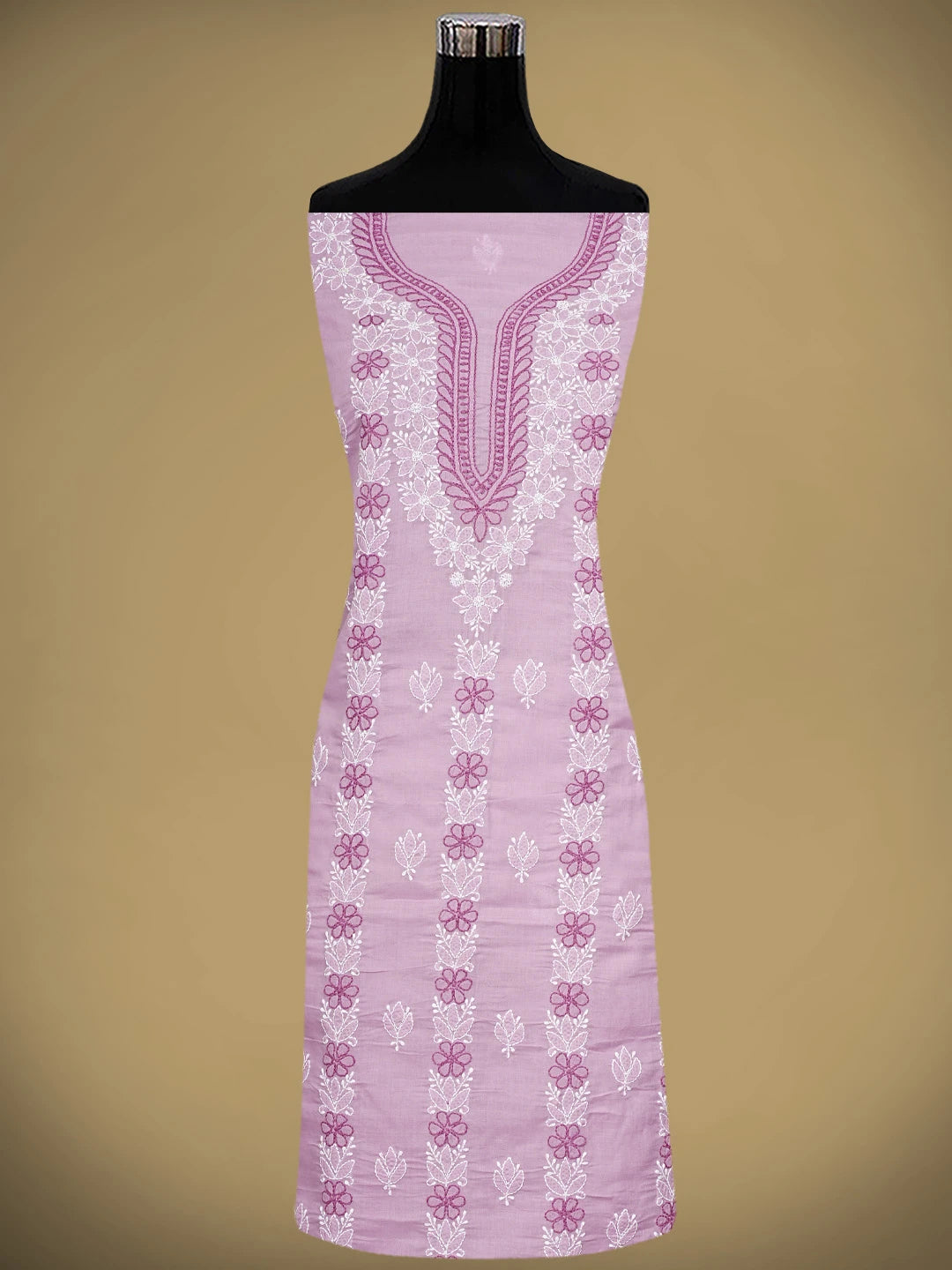 Ada Hand Embroidered Dusty Pink Cotton Lucknowi Chikankari Unstitched Suit Piece 01A943521