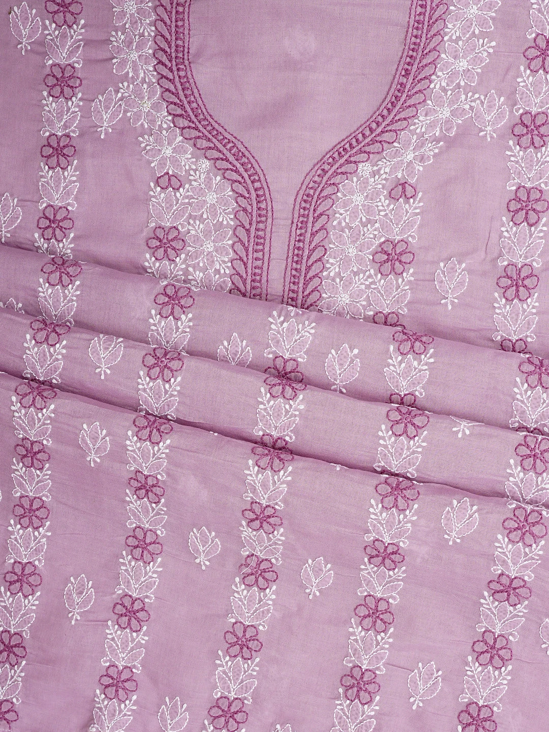 Ada Hand Embroidered Dusty Pink Cotton Lucknowi Chikankari Unstitched Suit Piece 01A943521