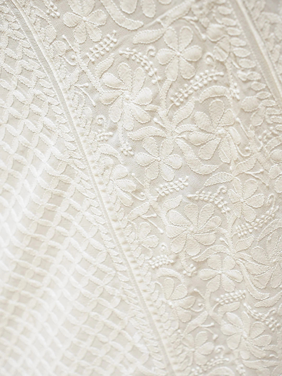 Ada Hand Embroidered White Pure Georgette Lucknowi Chikankari Lehenga Ghera Only (Skirt) 01A760095