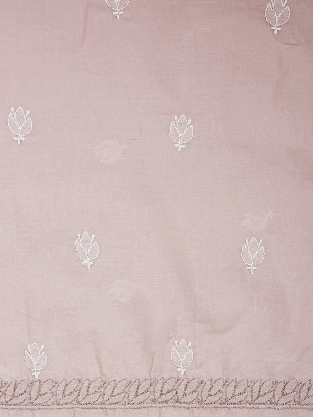 Ada Hand Embroidered Dusty Peach Cotton Lucknowi Chikankari Unstitched Suit Piece 01A943522