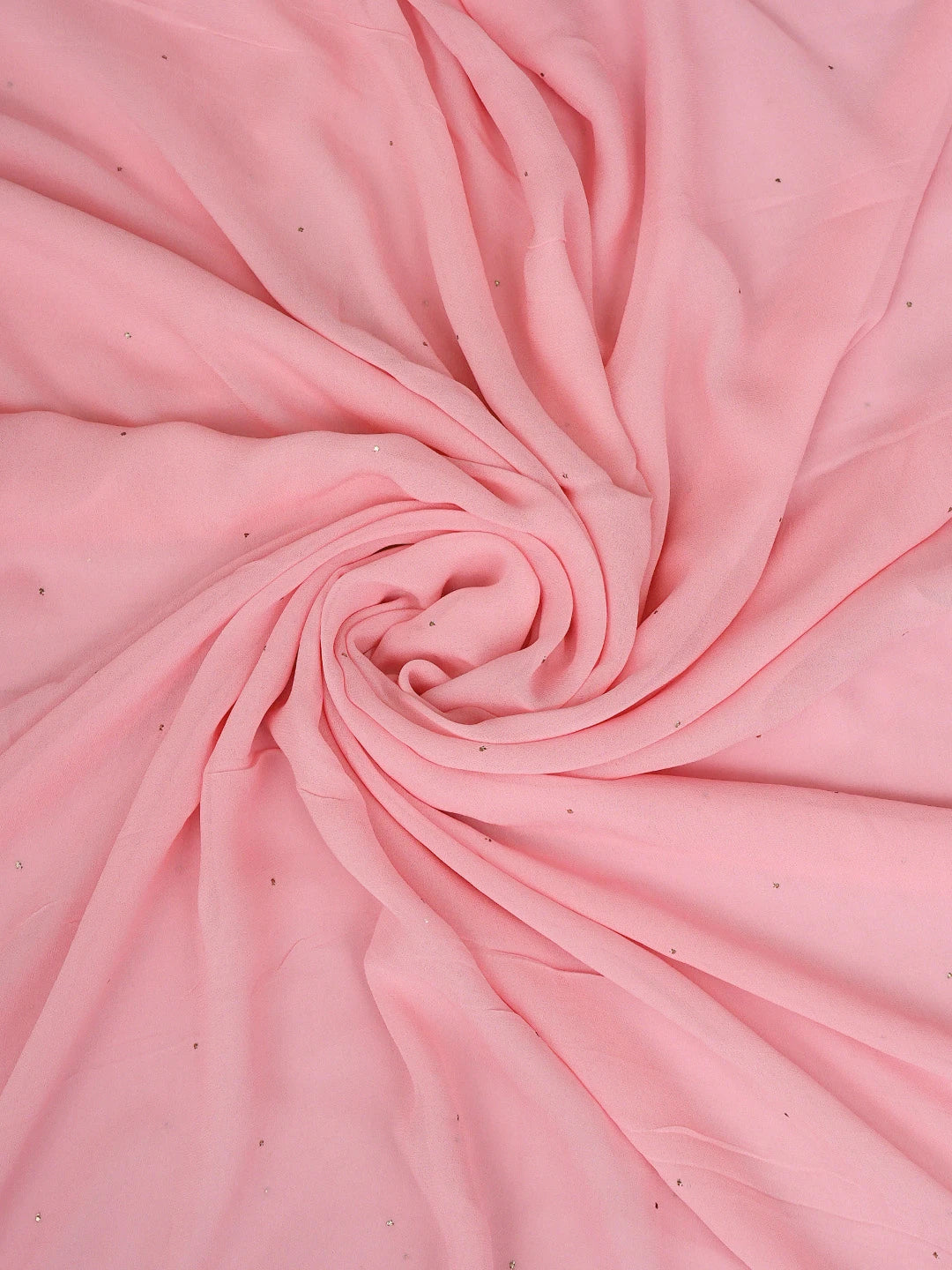 Ada Hand Embroidered Baby Pink Viscose Georgette Unstitched Kurta Dupatta Set With Muqaish/Mukaish Work 01A911270