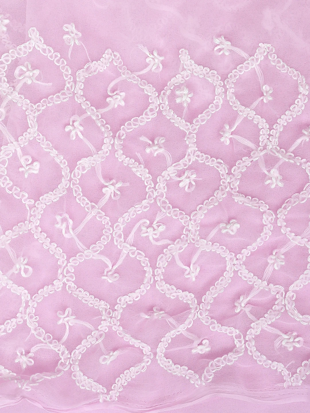 Ada Hand Embroidered Pink Georgette Lucknowi Chikankari Unstitched Suit Piece 01A937318