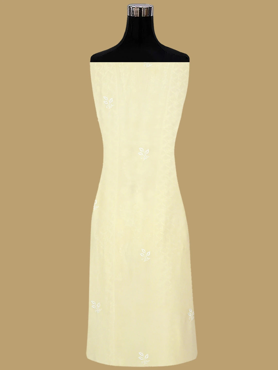 Ada Hand Embroidered Beige Crepe Lucknowi Chikankari Unstitched Suit Piece 01A821754