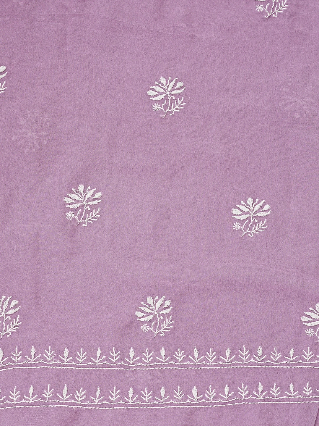 Ada Hand Embroidered Mauve Viscose Georgette Lucknowi Chikankari Unstitched Kurta Dupatta Set 01A873600