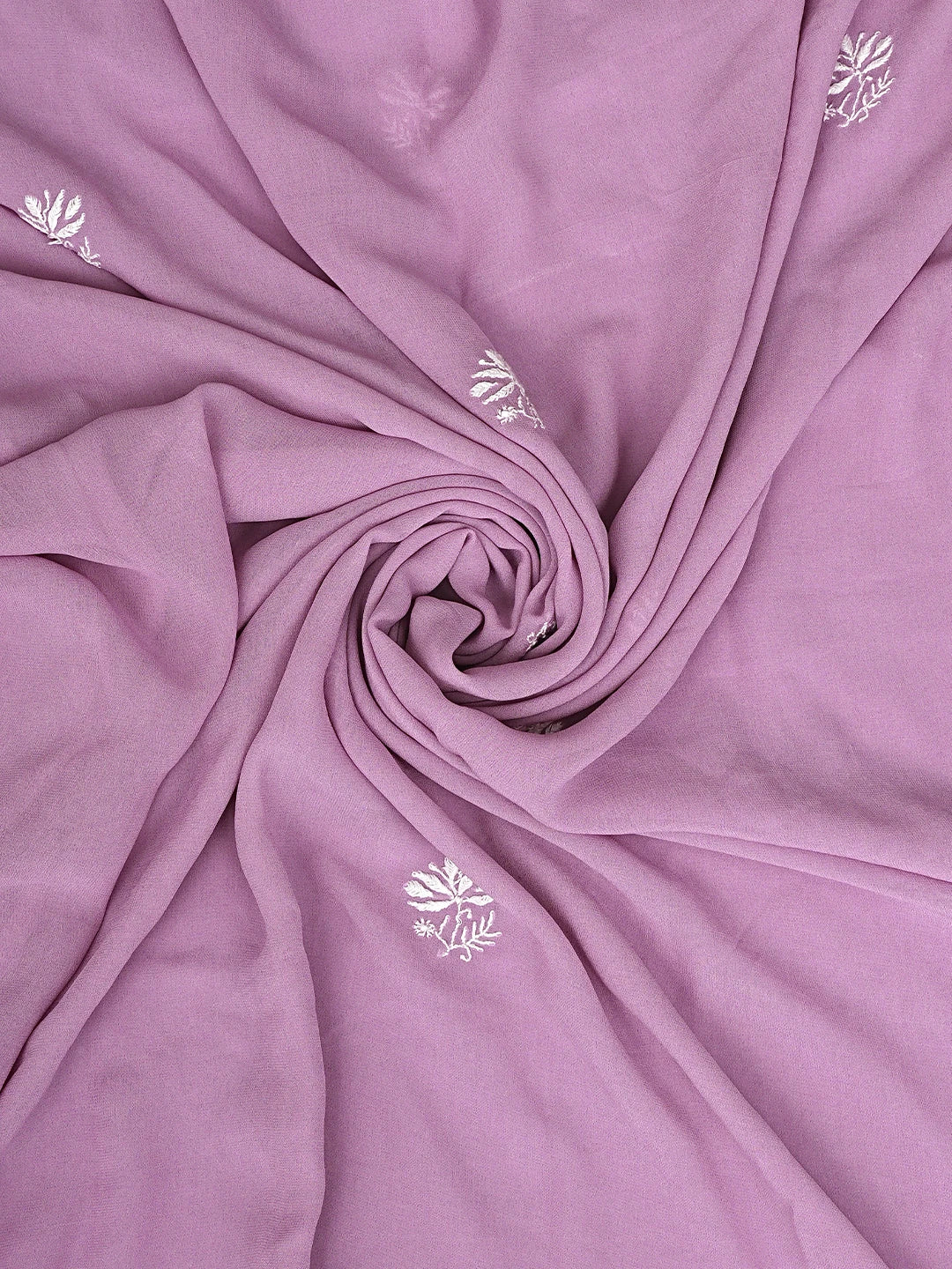Ada Hand Embroidered Mauve Viscose Georgette Lucknowi Chikankari Unstitched Kurta Dupatta Set 01A873600
