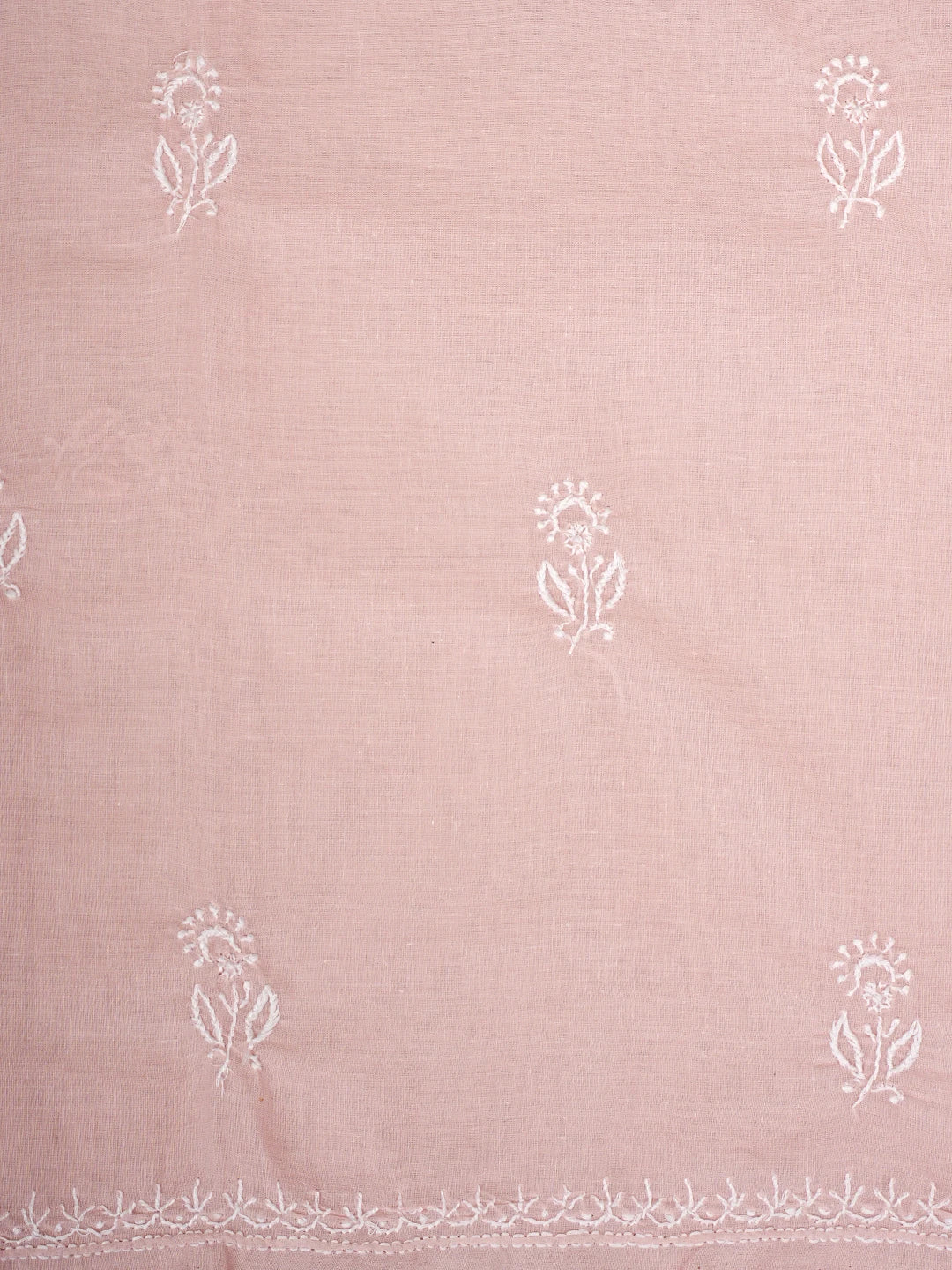 Ada Hand Embroidered Blushing Peach Cotton Lucknowi Chikankari Unstitched Suit Piece 01A773765