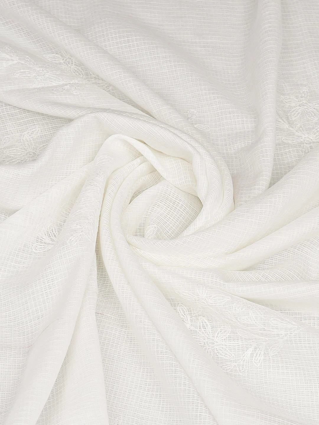 Ada Hand Embroidered White Kota Lucknowi Chikankari Dupatta 01A731689