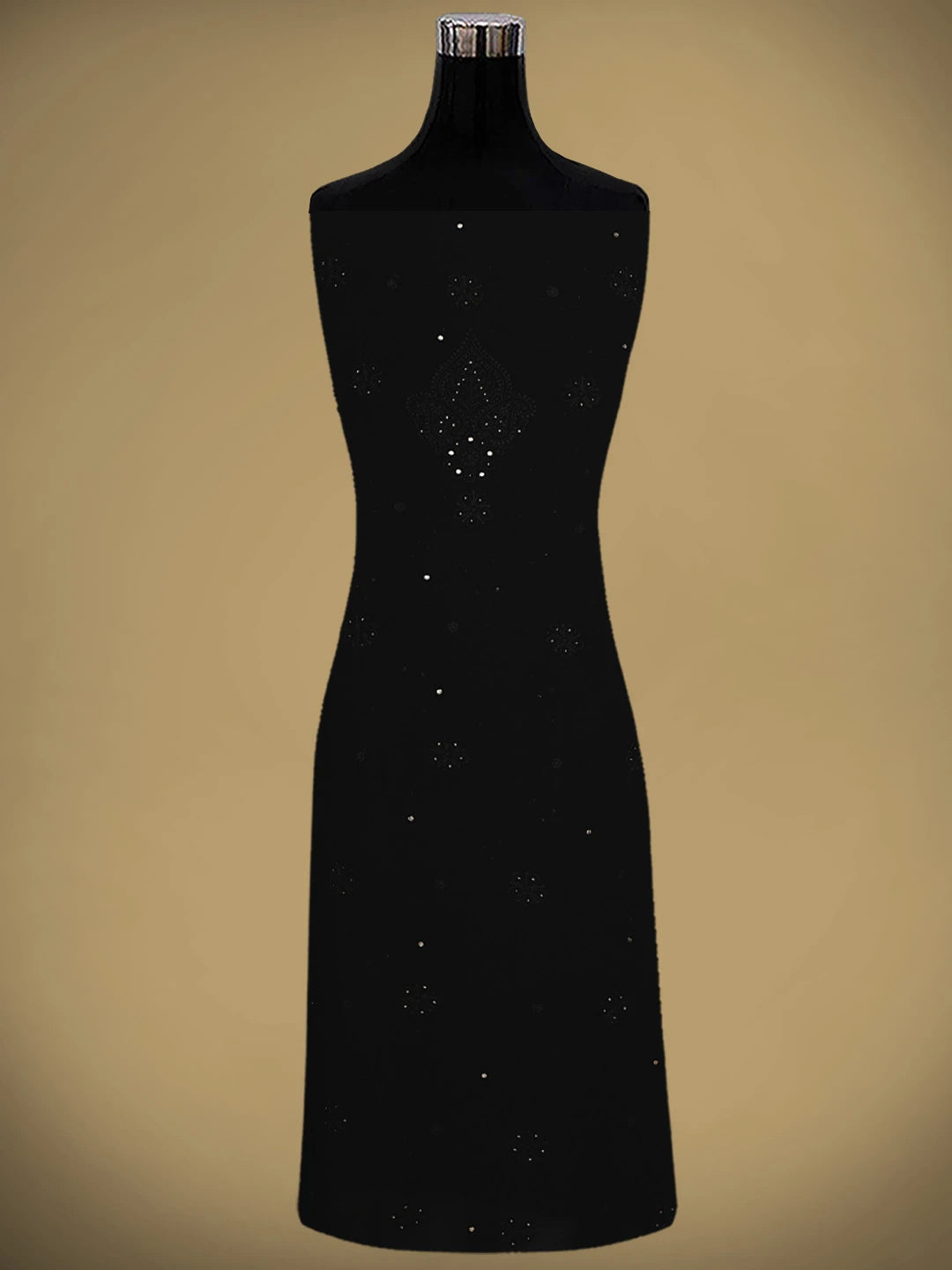 Ada Hand Embroidered Black Viscose Georgette Lucknowi Chikankari Unstitched Kurta Dupatta Set With Muqaish/Mukaish Work 01A555939