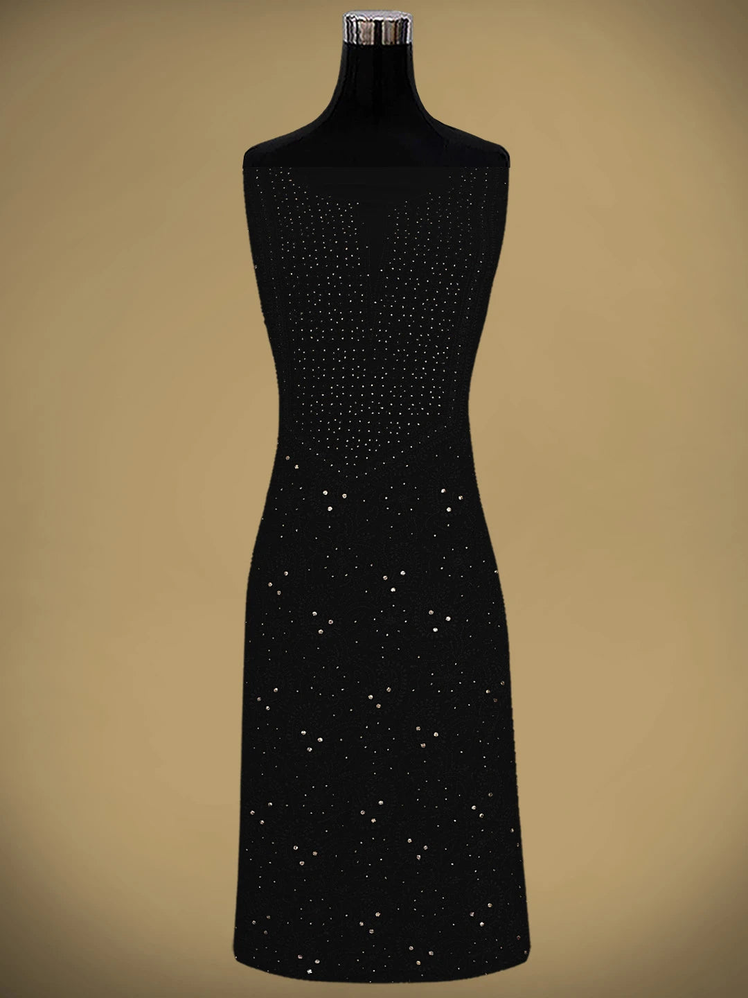 Ada Hand Embroidered Black Viscose Georgette Lucknowi Chikankari Unstitched Kurta Dupatta Set With Muqaish/Mukaish Work 01A555939