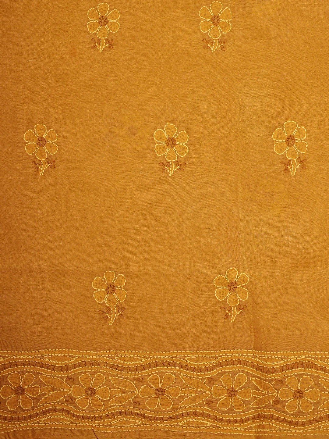 Ada Hand Embroidered Copper Brown Cotton Lucknowi Chikankari Unstitched Suit Piece 01A945798