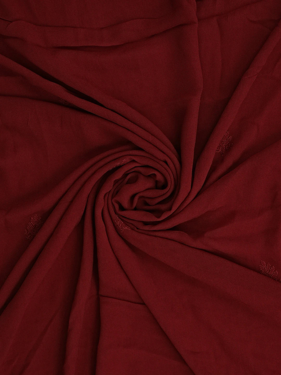 Ada Hand Embroidered Maroon Viscose Georgette Lucknowi Chikankari Unstitched Kurta Dupatta 01A810429