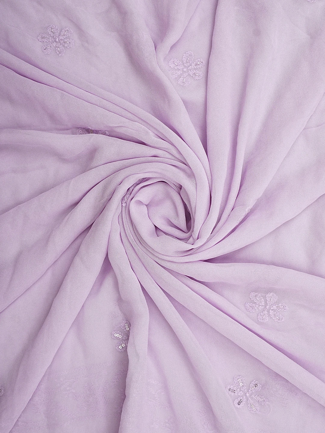 Ada Hand Embroidered Light Lavender Viscose Georgette Lucknowi Chikankari UnStitched Kurta Dupatta Set With Sequinned Work 01A813626