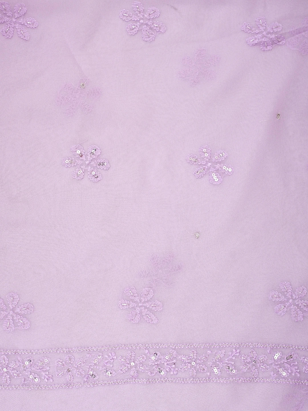 Ada Hand Embroidered Light Lavender Viscose Georgette Lucknowi Chikankari UnStitched Kurta Dupatta Set With Sequinned Work 01A813626