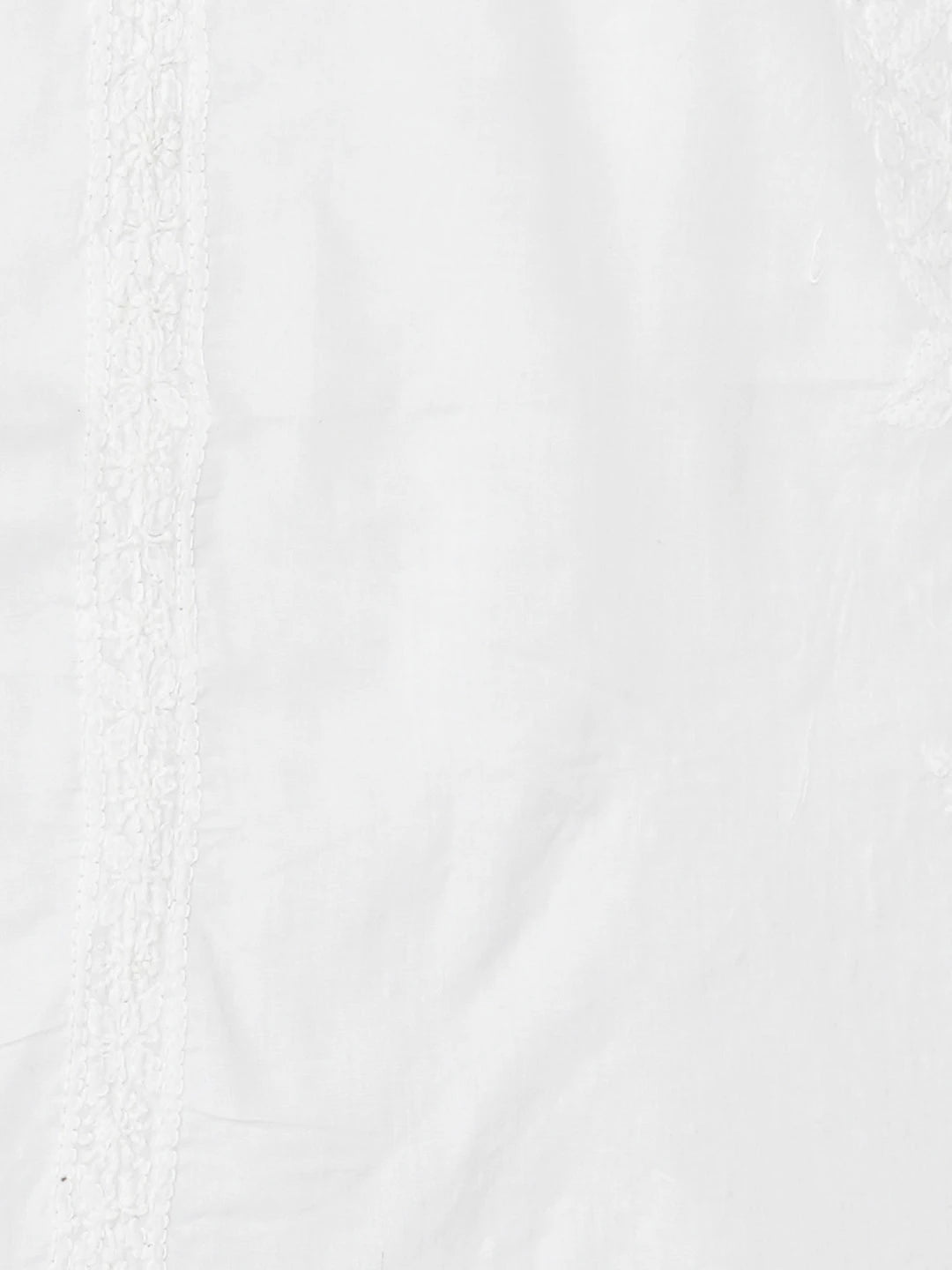 Ada Hand Embroidered White Cotton Lucknowi Chikankari Unstitched Man's Kurta 01A943297