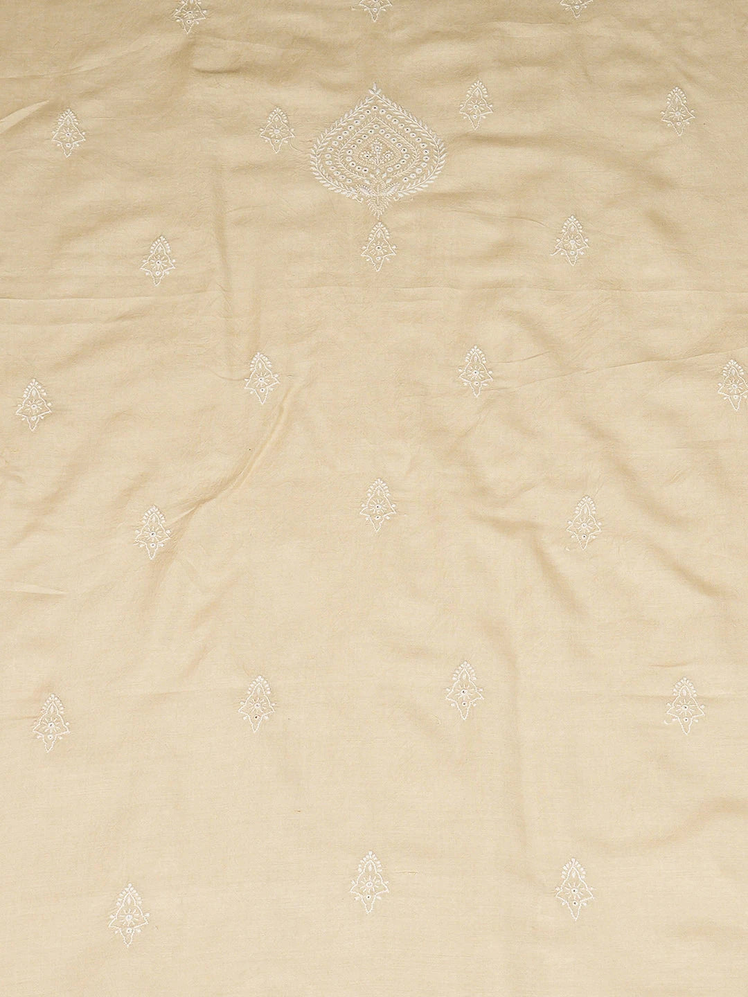Ada Hand Embroidered Fawn Moonga Silk Lucknowi Chikankari Unstitched Man's Kurta Piece 01A938777