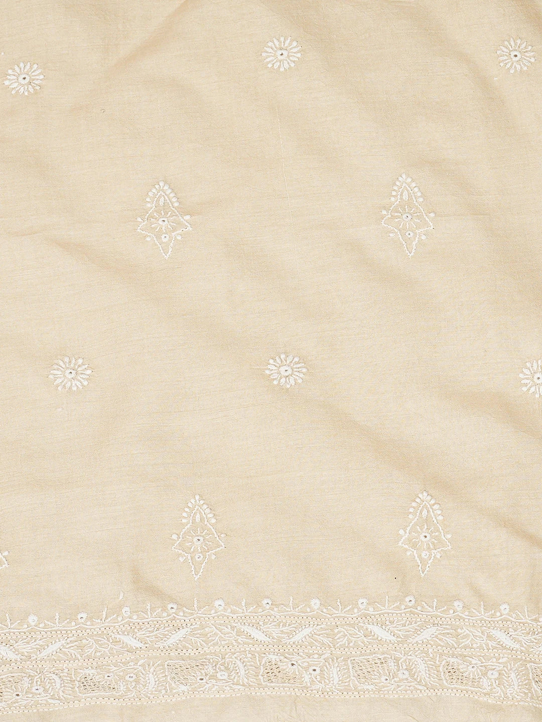 Ada Hand Embroidered Fawn Moonga Silk Lucknowi Chikankari Unstitched Man's Kurta Piece 01A938777