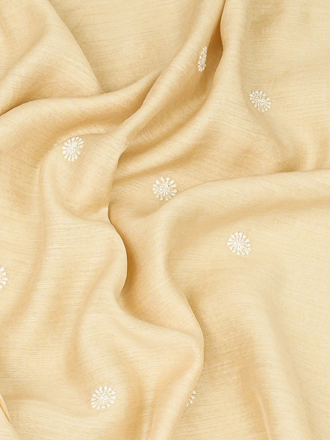 Ada Hand Embroidered Fawn Moonga Silk Lucknowi Chikankari Unstitched Man's Kurta Piece 01A938779