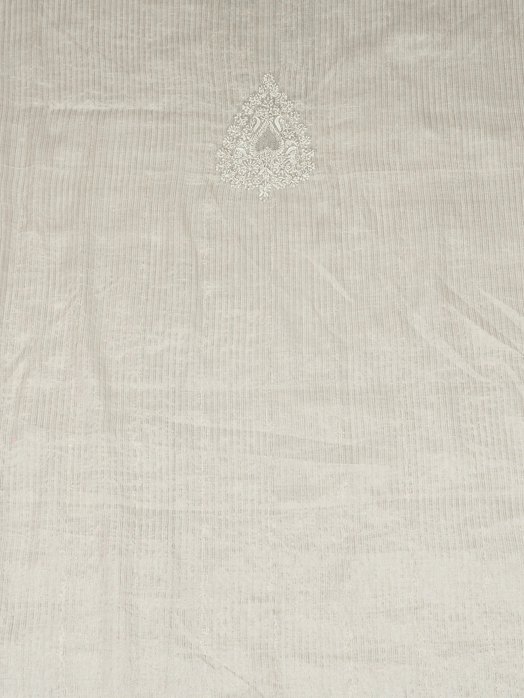 Ada Hand Embroidered Grey Tissue Lucknowi Chikankari Unstitched Men's Kurta With Cutdana Work 01A937079