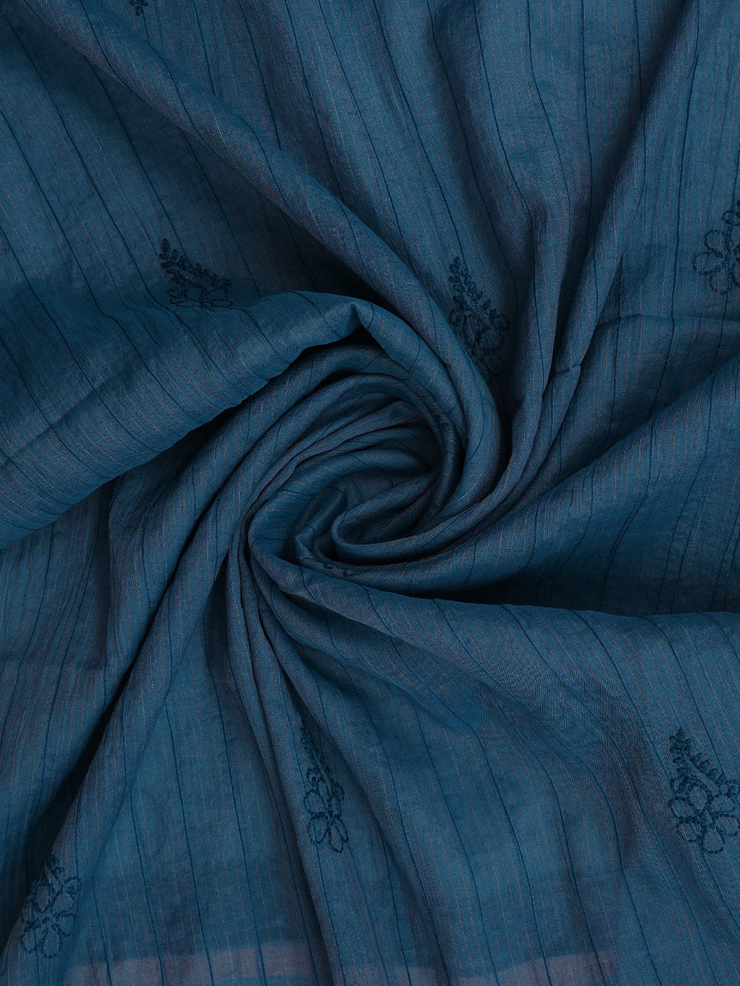 Ada Hand Embroidered Blue Chanderi Lucknowi Chikankari Unstitched Suit Piece 01A937113