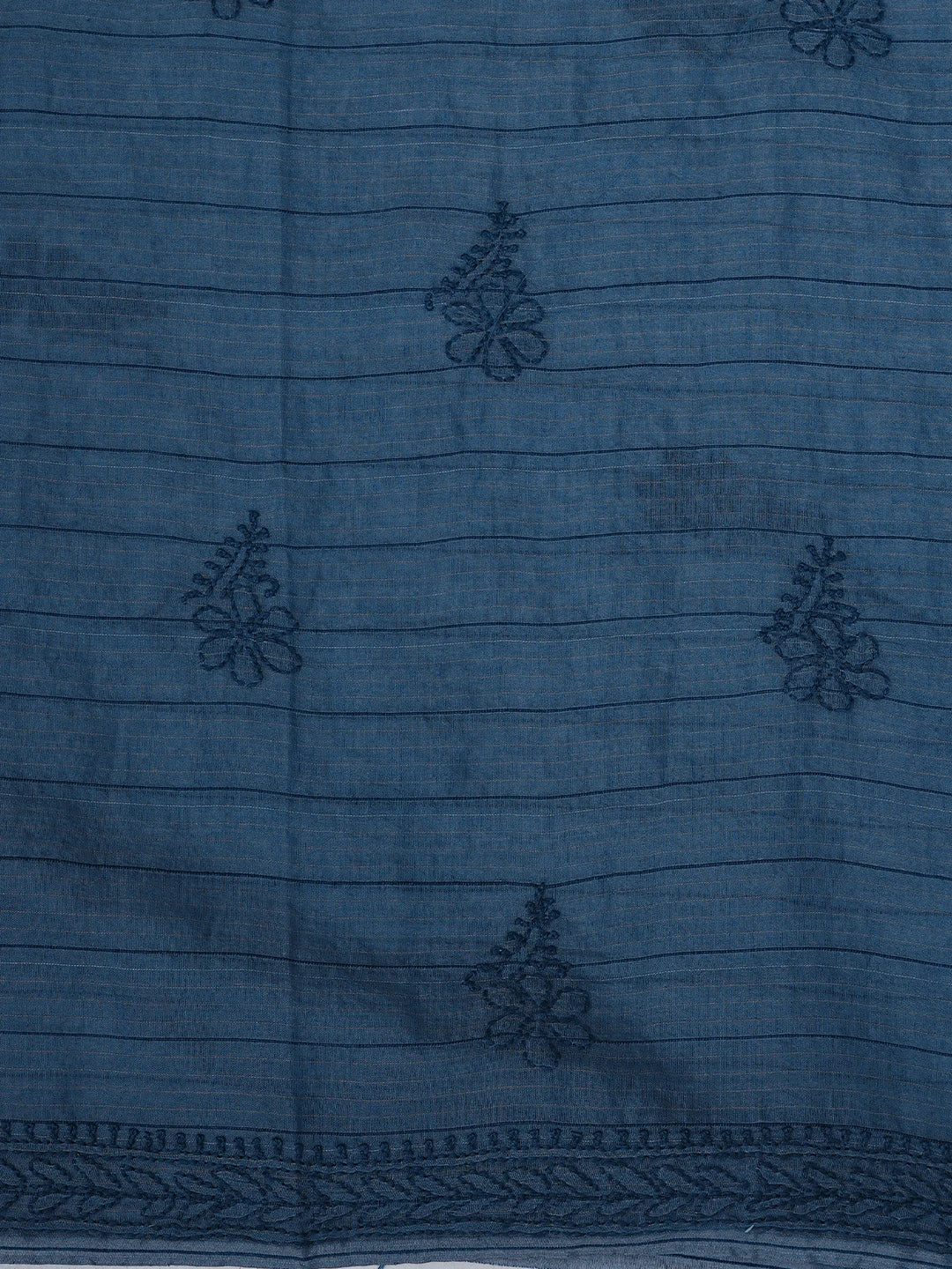 Ada Hand Embroidered Blue Chanderi Lucknowi Chikankari Unstitched Suit Piece 01A937113