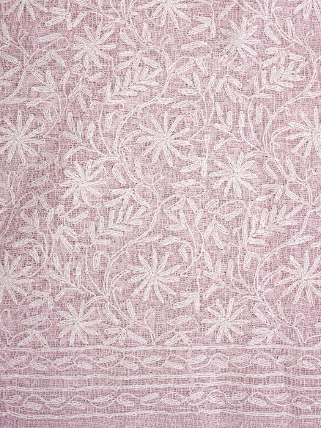 Ada Hand Embroidered Pink Kota Lucknowi Chikankari Unstitched Kurta Dupatta Set 01A870627