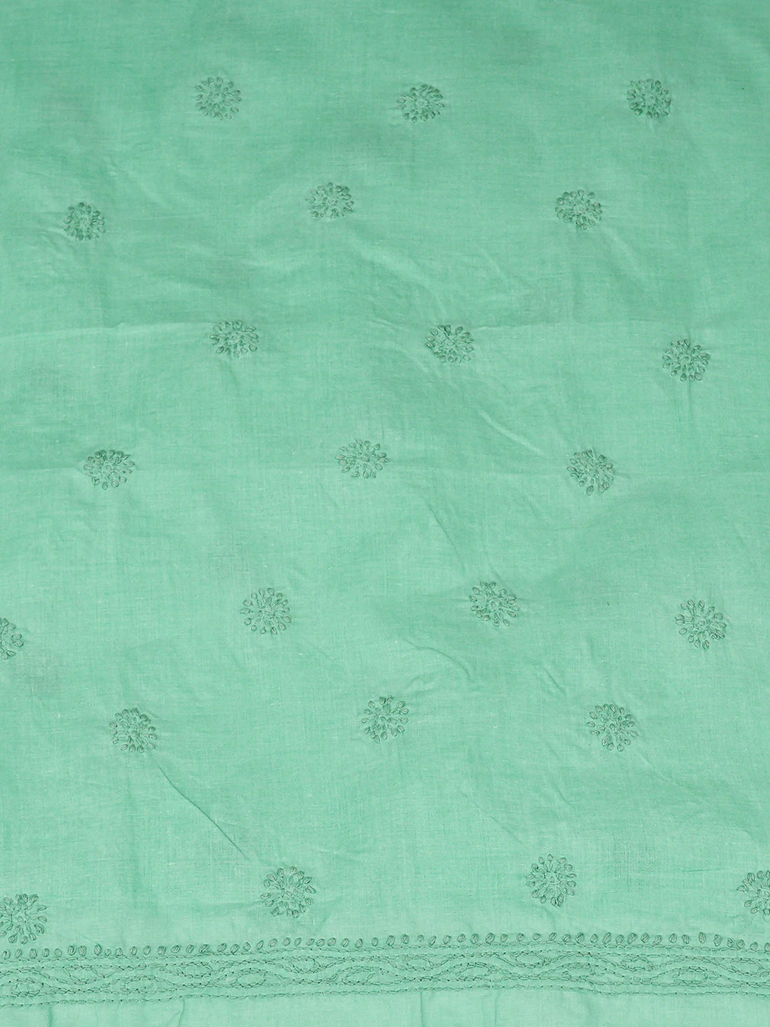 Ada Hand Embroidered Sea Green Cotton Lucknowi Chikankari Unstitched Men's Kurta 01A939730