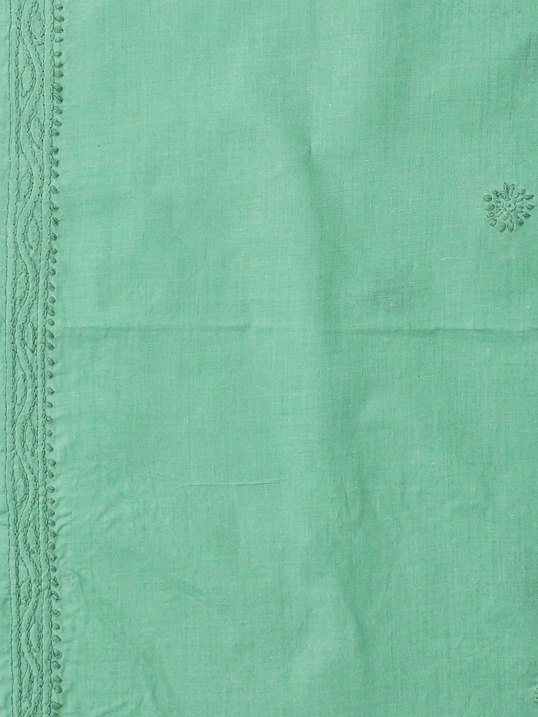 Ada Hand Embroidered Sea Green Cotton Lucknowi Chikankari Unstitched Men's Kurta 01A939730