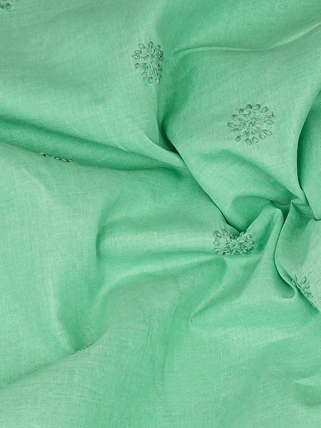 Ada Hand Embroidered Sea Green Cotton Lucknowi Chikankari Unstitched Men's Kurta 01A939730