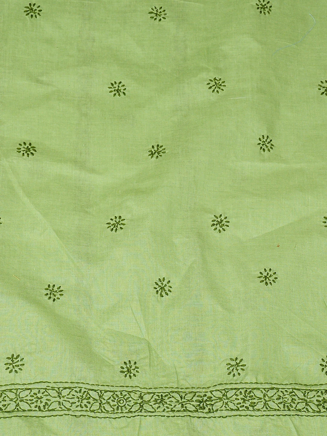 Ada Hand Embroidered Green Cotton Lucknowi Chikankari Unstitched Men's Kurta 01A939805