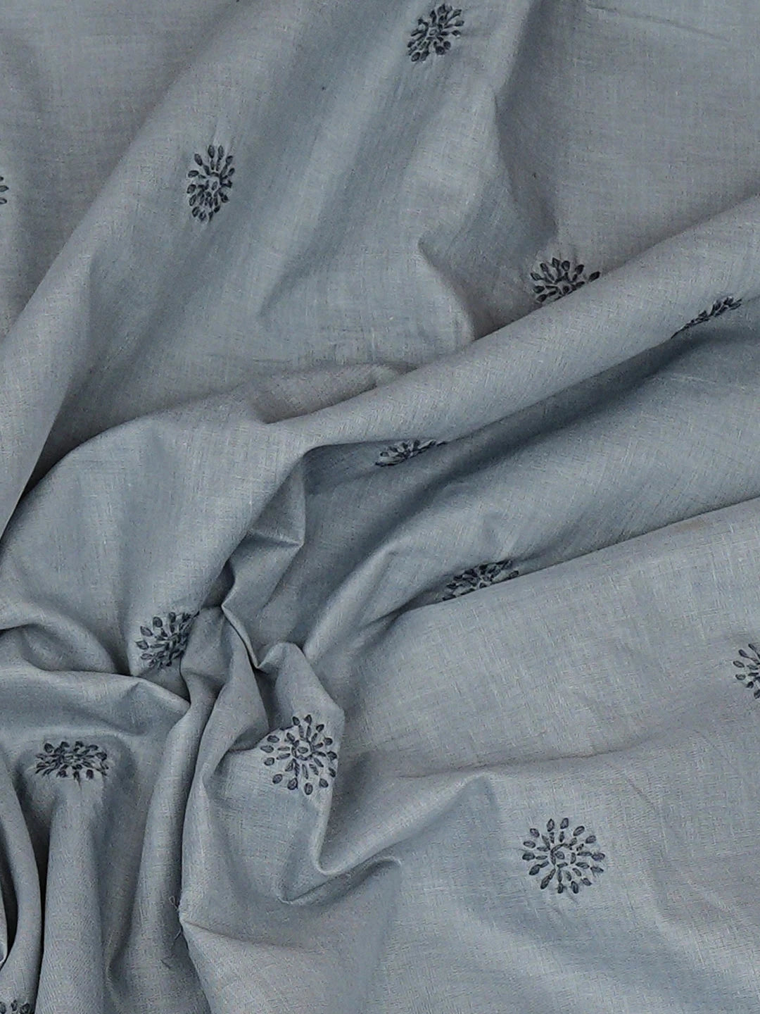 Ada Hand Embroidered Grey Cotton Lucknowi Chikankari Unstitched Men's Kurta 01A939726