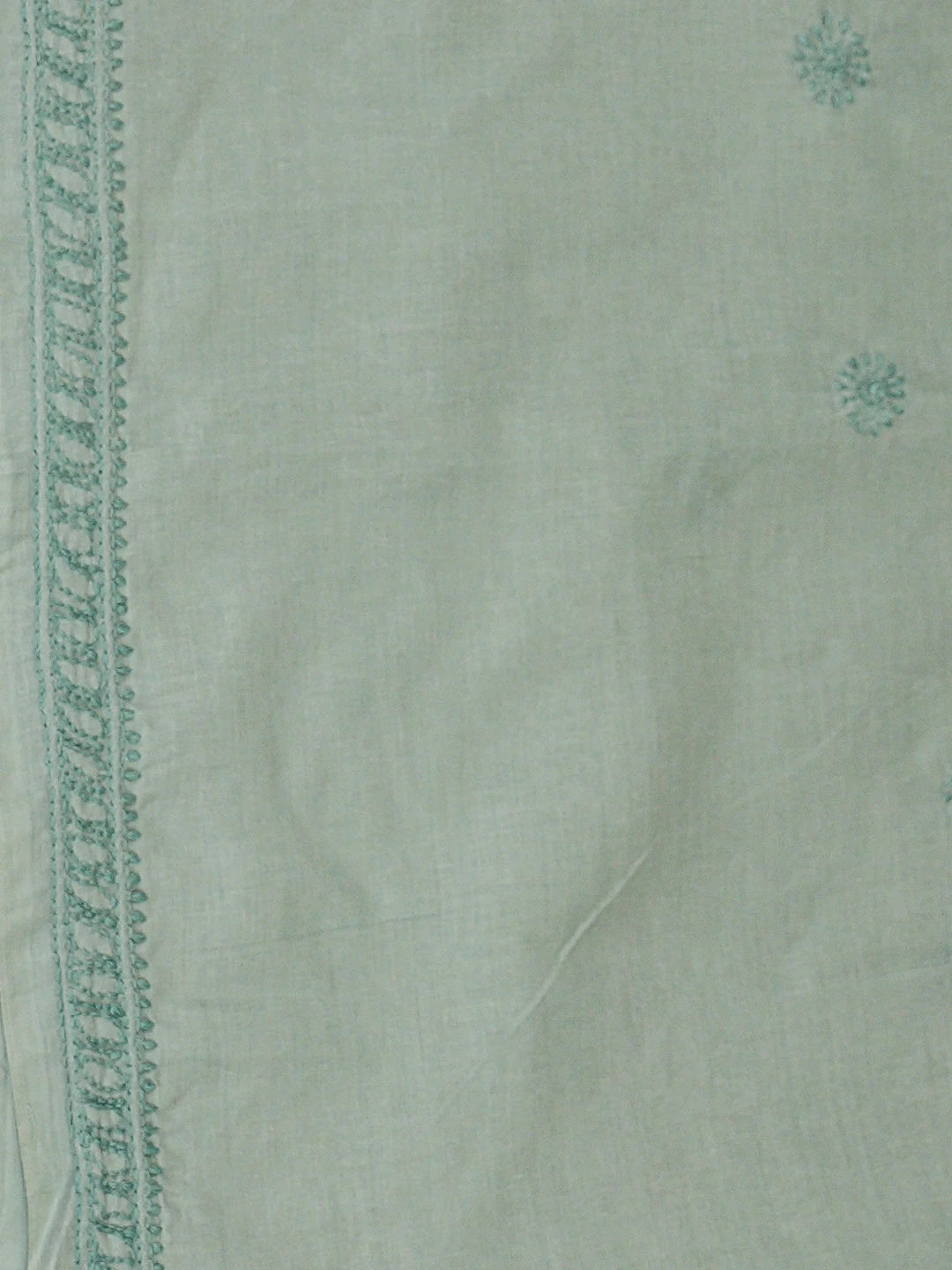 Ada Hand Embroidered Teal Green Cotton Lucknowi Chikankari Unstitched Men's Kurta 01A939735