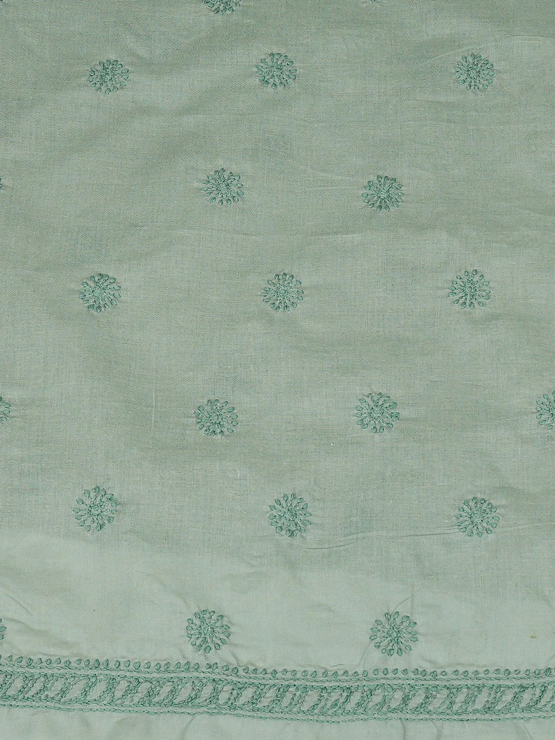 Ada Hand Embroidered Teal Green Cotton Lucknowi Chikankari Unstitched Men's Kurta 01A939735