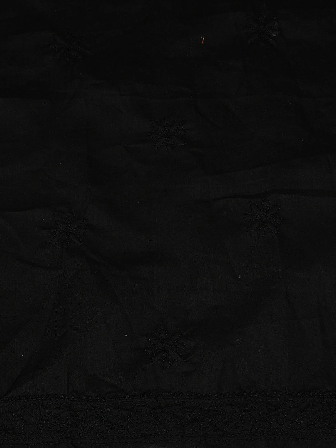 Ada Hand Embroidered Black Cotton Lucknowi Chikankari Unstitched Men's Kurta 01A943349