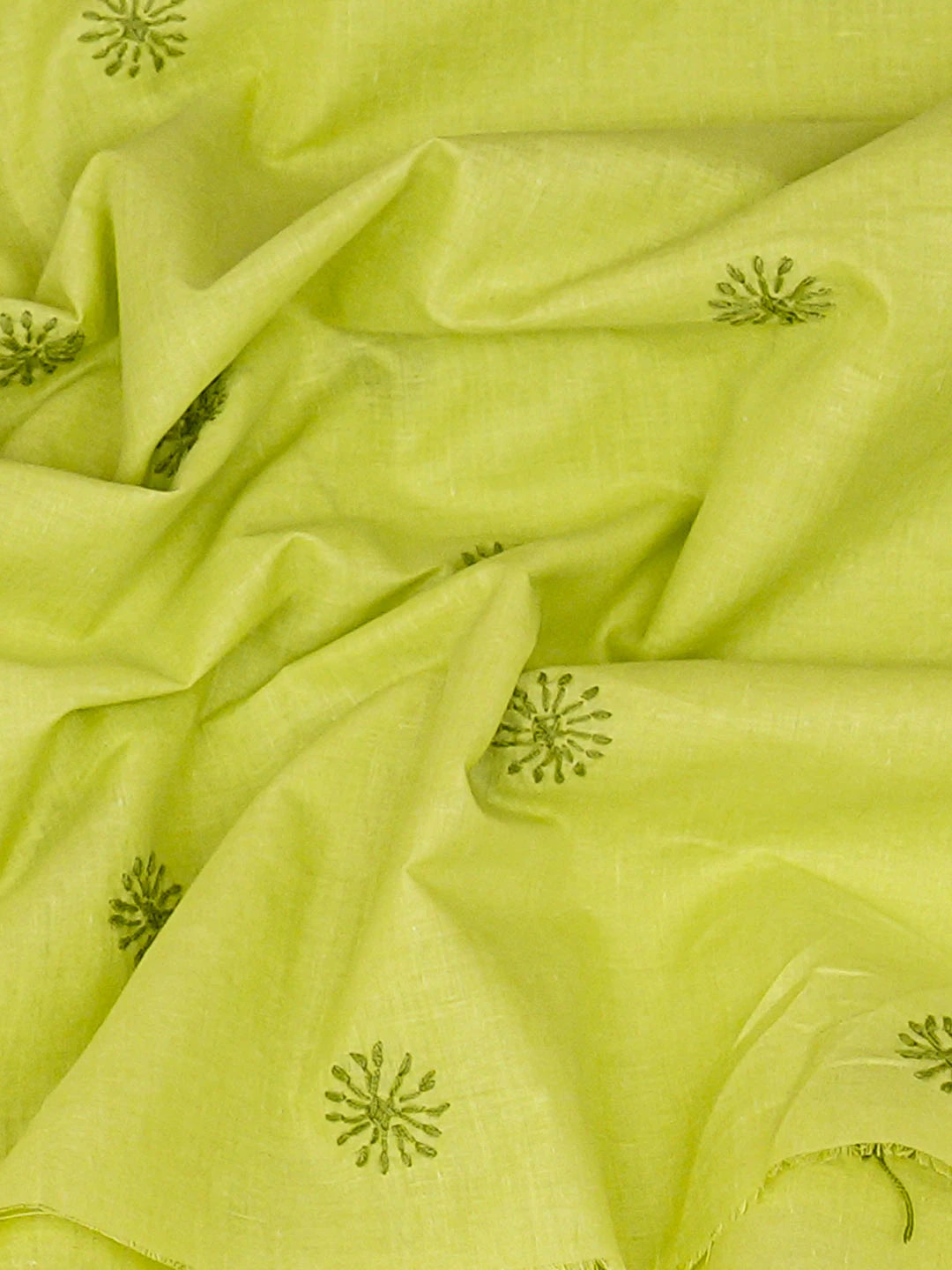 Ada Hand Embroidered Green Cotton Lucknowi Chikankari Unstitched Men's Kurta 01A939741