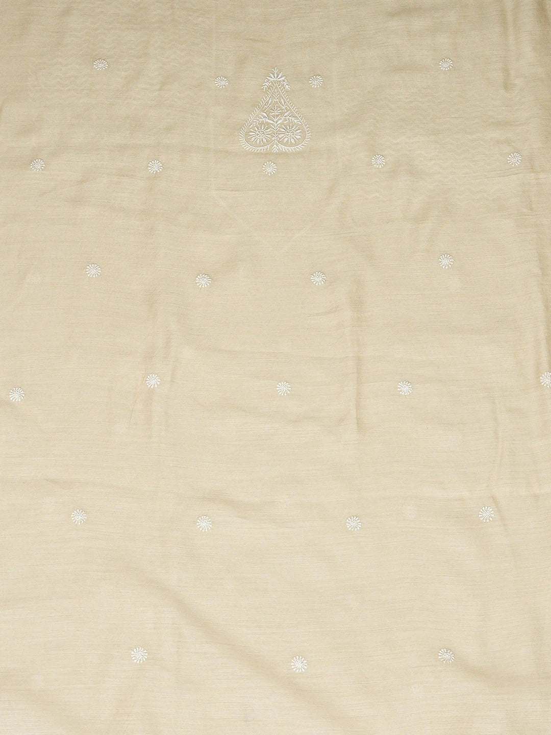 Ada Hand Embroidered Fawn Moonga Silk Lucknowi Chikankari Unstitched Men's Kurta 01A938781