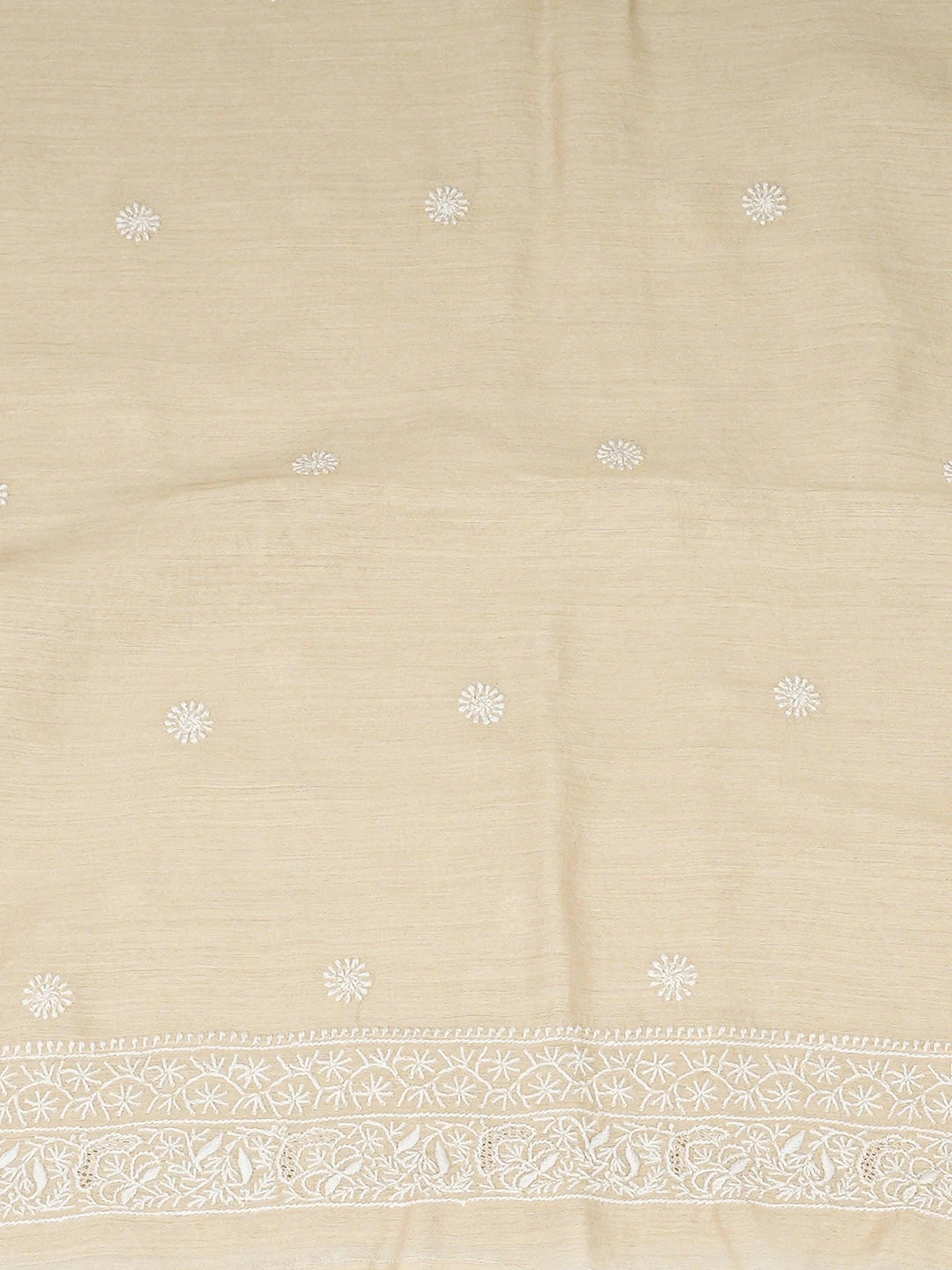 Ada Hand Embroidered Fawn Moonga Silk Lucknowi Chikankari Unstitched Men's Kurta 01A938781
