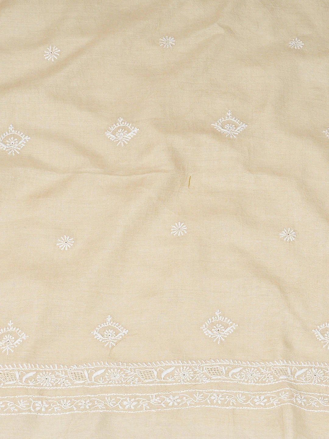Ada Hand Embroidered Fawn Moonga Silk Lucknowi Chikankari Unstitched Men's Kurta 01A938775