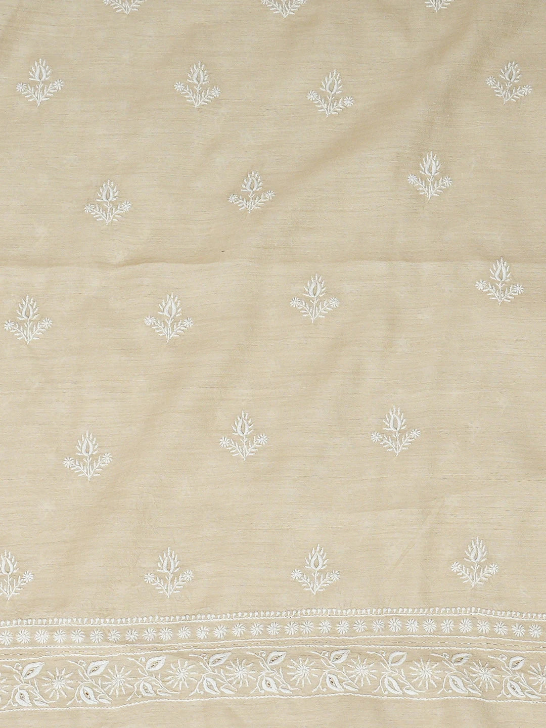 Ada Hand Embroidered Fawn Moonga Silk Lucknowi Chikankari Unstitched Men's Kurta 01A916955