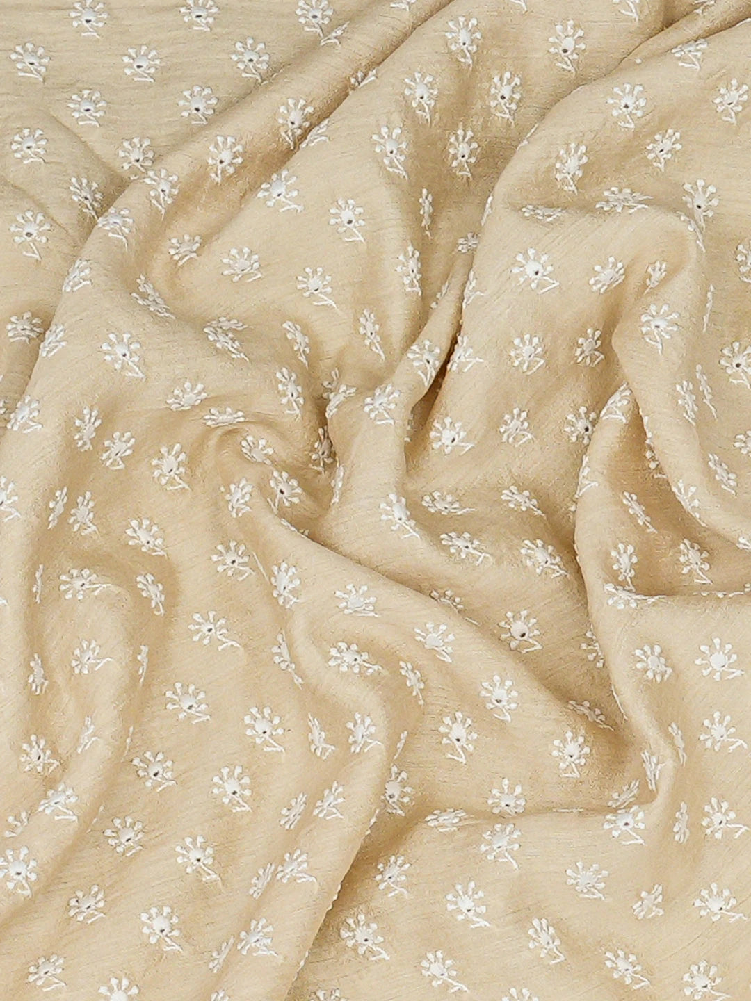 Ada Hand Embroidered Fawn Moonga Silk Lucknowi Chikankari Unstitched Men's Kurta 01A916955