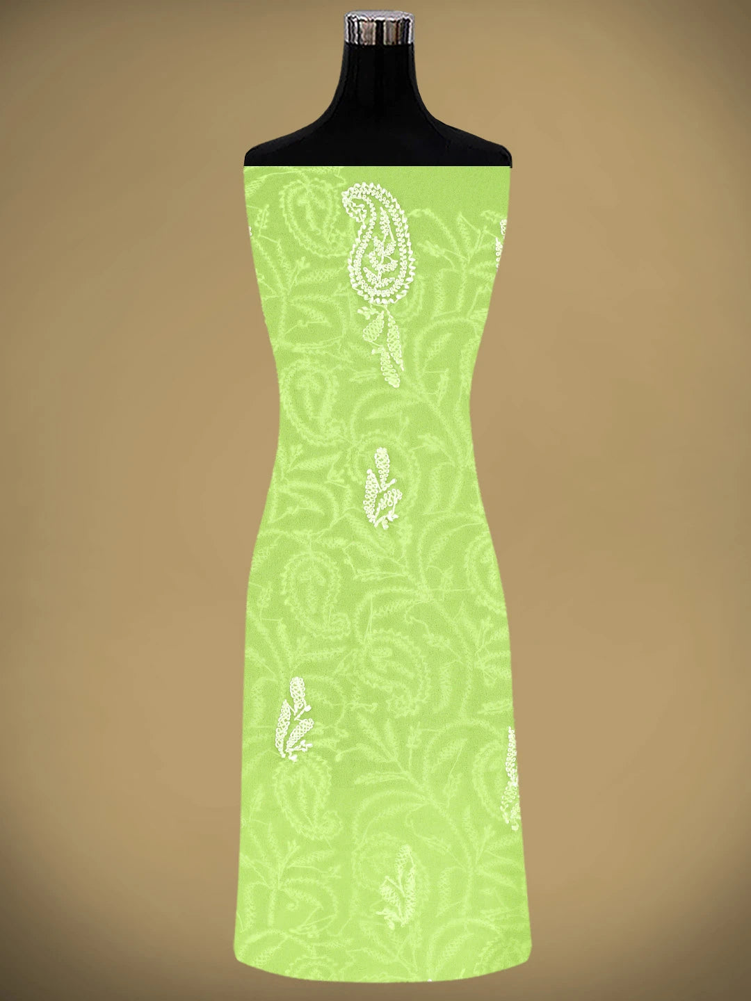 Ada Hand Embroidered Green Georgette Lucknowi Chikankari Unstitched Suit Piece 01A907711