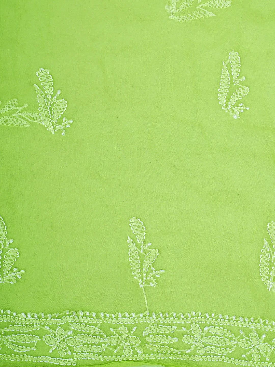 Ada Hand Embroidered Green Georgette Lucknowi Chikankari Unstitched Suit Piece 01A907711