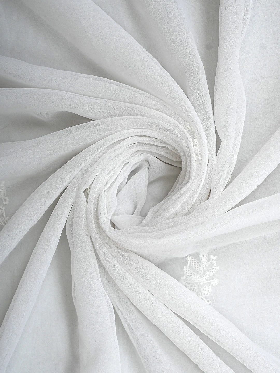 Ada Hand Embroidered White Georgette Lucknowi Chikankari Unstitched Suit Piece 01A907709