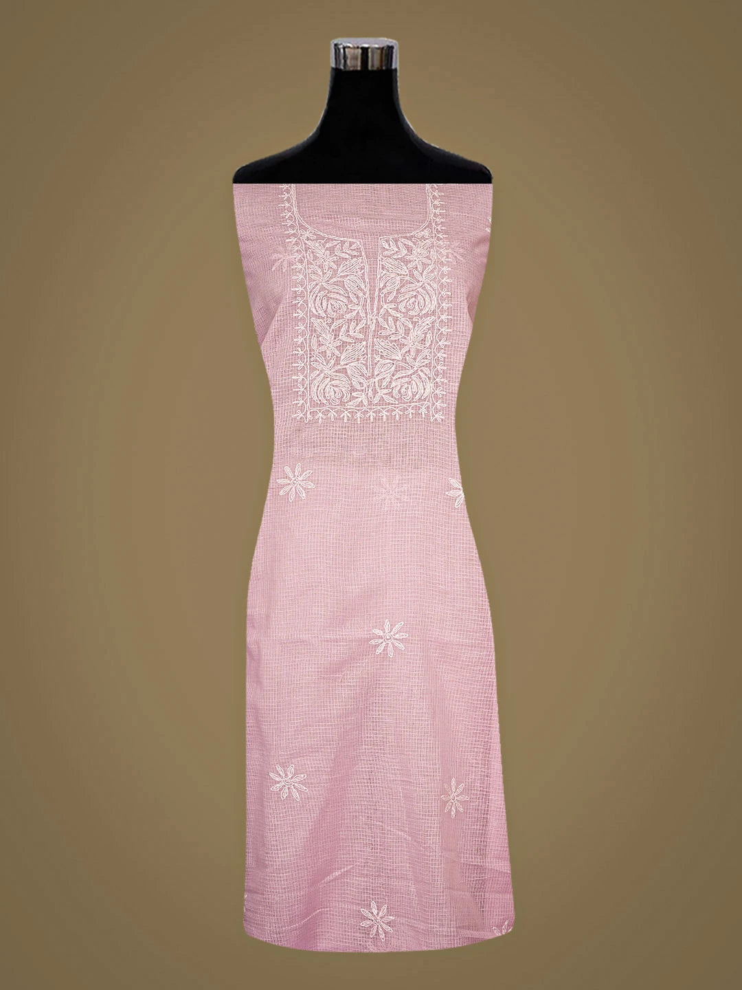 Ada Hand Embroidered PInk Kota Lucknowi Chikankari Unstitched Kurta 01A838016