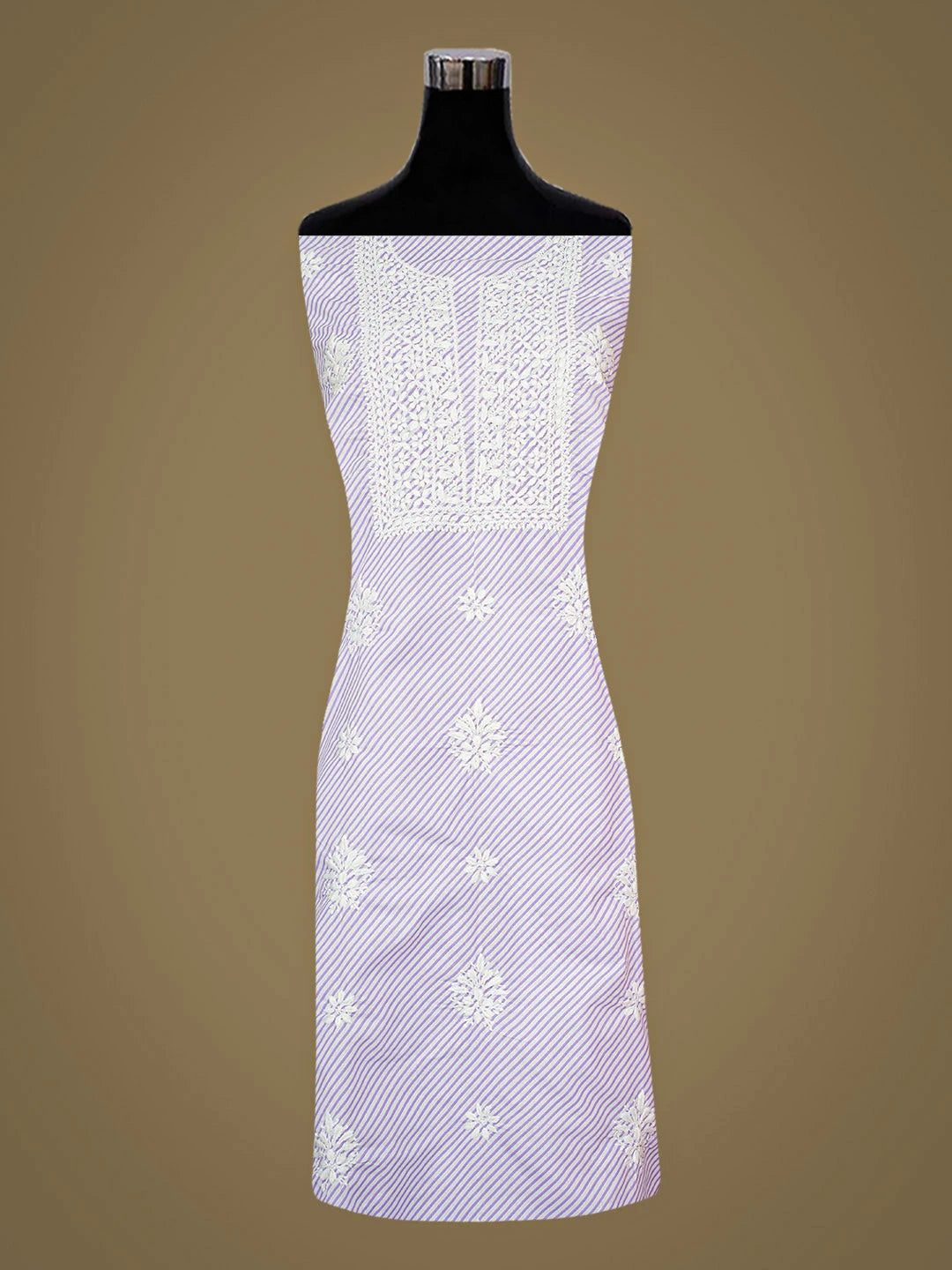 Ada Hand Embroidered Mauve Cotton Lucknowi Unstitched Chikankari Kurta 01A893401